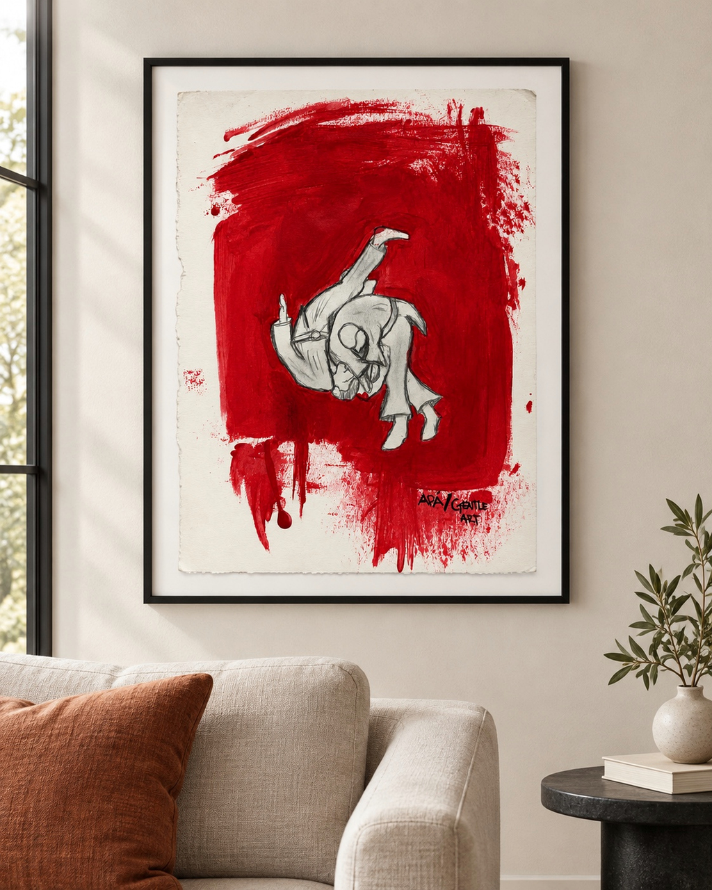 GENTLE ART framed scale reference in an interior setting